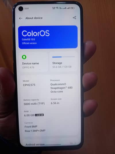 oppo a 76 10by9 PTA approved no open repair one hand used gaming phone