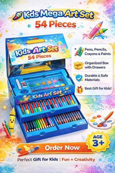 Kids Mega Art Artist Set 54 Pieces