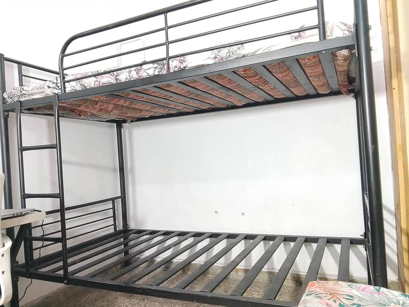 Bunk Bed, Double Single Beds, Solid Iron 0