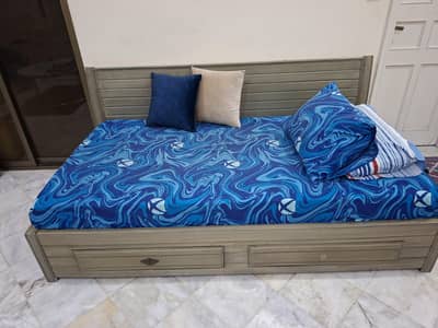 stylish single beds with custom made dust bin and tissue box