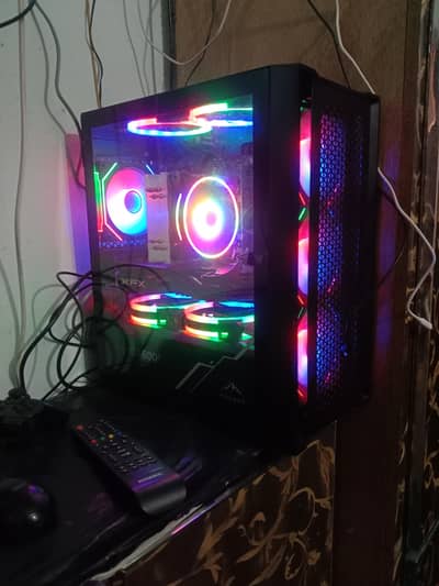 PC computer case with 8 argb fans