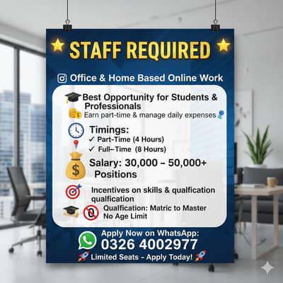 online, Remote, home based, office based work