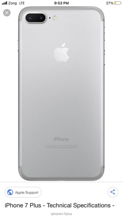 iPhone 7+ 32 Gb pta approved with box Bettery change