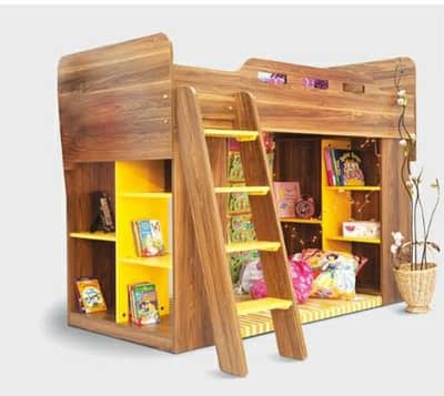 interwood bed with shelves kid or adult use single bed