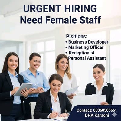 Need female staff sales marketing forDHA Karachi