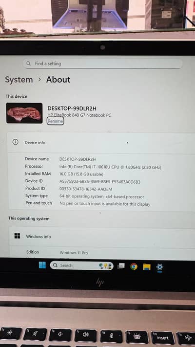 HP EliteBook 840 G7 | Core i7 10th Gen | 16GB | 256GB | Slim Laptop