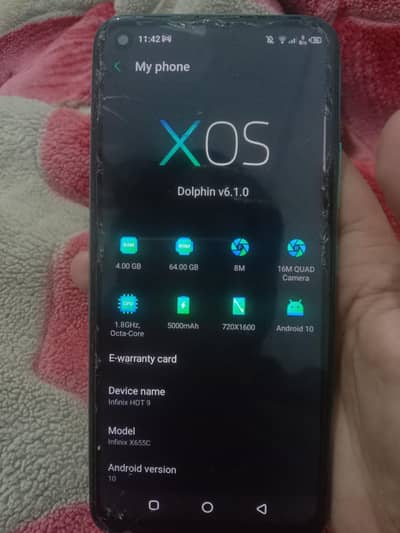 infinix hot 9 (9/10) condition exchange possible