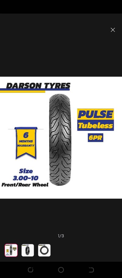 Darson 3.00/10 Tubeless Tyres/ for Scooty/Scooties