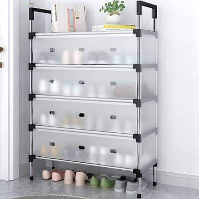 5-Tier Shoe Rack with Dustproof Doors - Sturdy Shoe Shelf