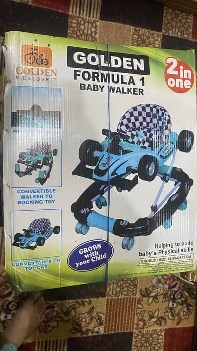 Golden Formula 1 baby Walker