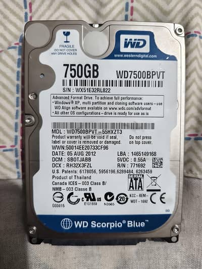 WD 750GB Hard drive