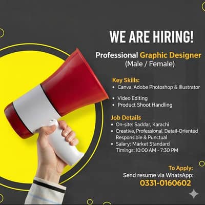 We Are Hiring – Professional Graphic Designer (Male/Female)