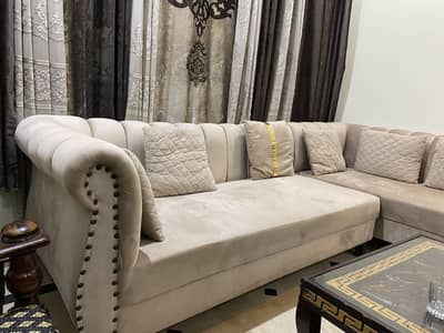 L shape 7 seater sofa with Centre Table