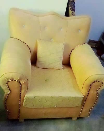 Sofa set  with cushions with mirror table