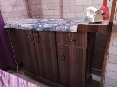 Iron stand with 3 cabinet and one drawer