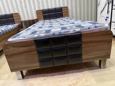 2 single bed with mattress and with sight table