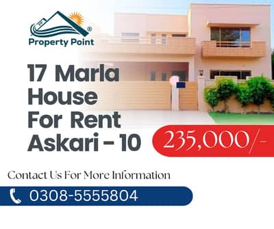17 Marla House For Rent Askari 10 Lahore.