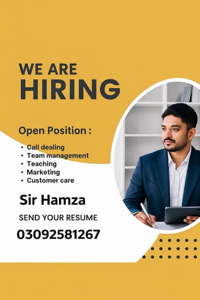 Job hiring! job vacancy open, freshers welcome