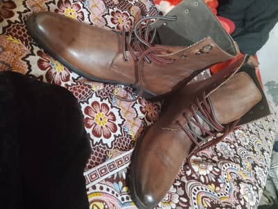 new branded brown leather boots