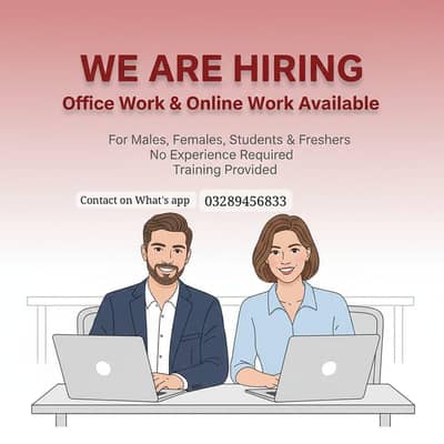 Full time, part time, office work, home base,online work available.