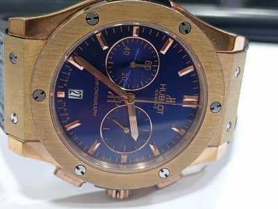 Hublot Chronograph watch for men 44 mm dial size Blue dial
