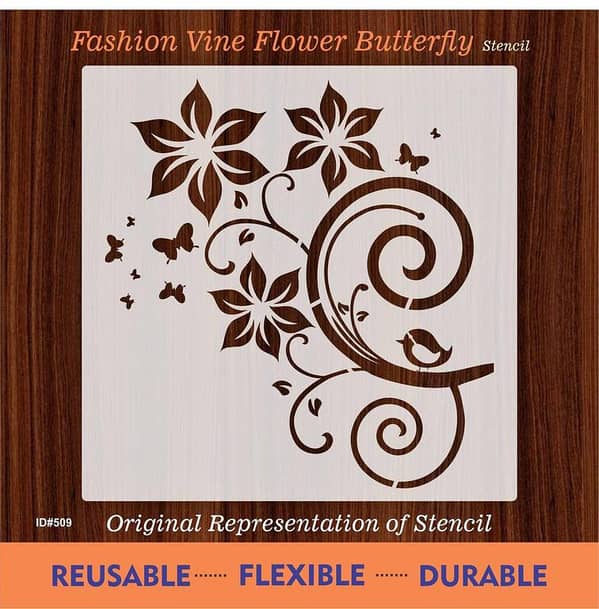 Calligraphy Reusable Stencil for Canvas and Wall Painting ID 509