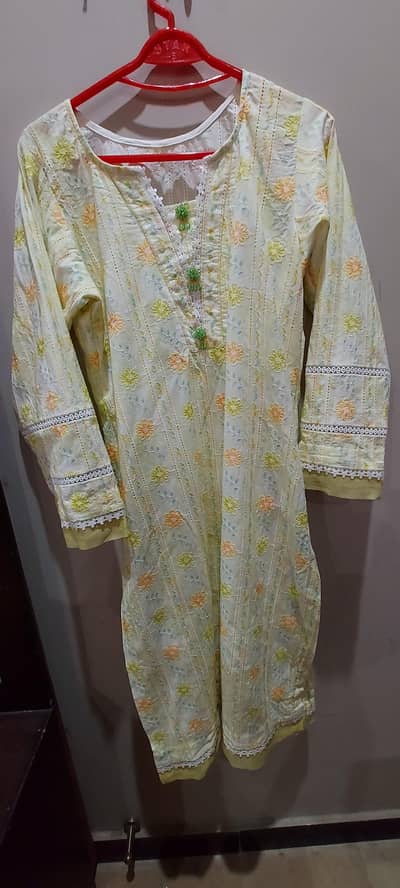 Chicken Embroidered Lawn Shirt