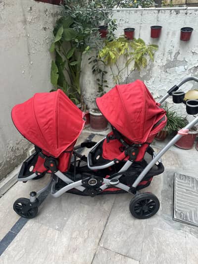 Contour Double Seat stroller imported
