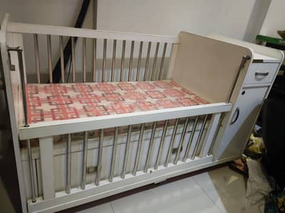kids wooden cot with storage