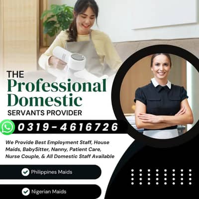 ALL DOMESTIC STAFF AVAILABLE COOK DRIVER HELPER COUPLE NANNY MAID NURS