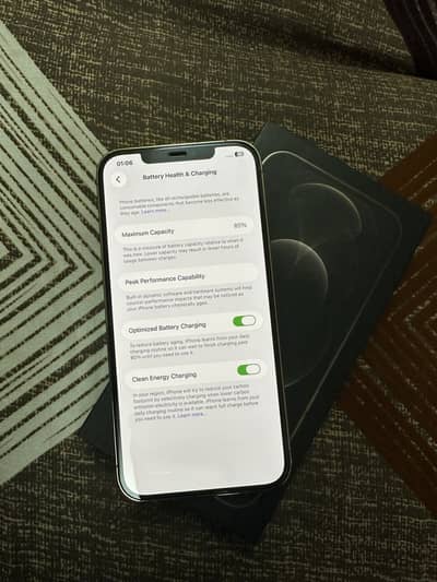 iphone 12 pro Max 128gb PTA Aprove 85% battery Health water pack