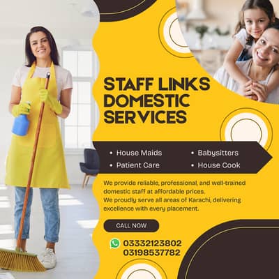 We Provide All Domestic Staff House Maids Babysitters Driver Cook Chef