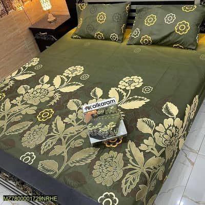 3 Pcs Mix Cotton Printed Double Bedsheet | New | Cash on Delivery