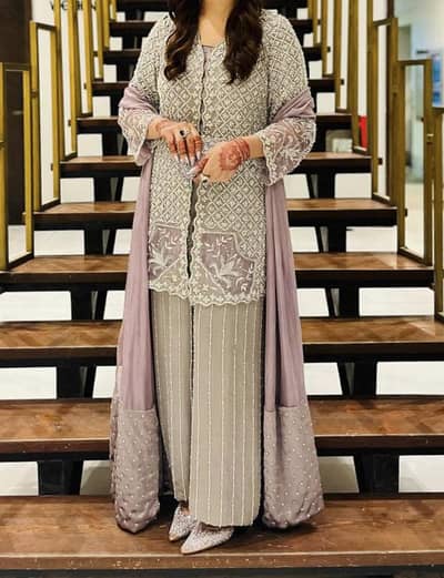 full stylish and heavy embroidered dress for wedding