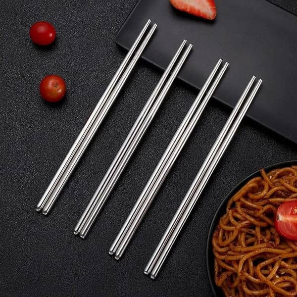 Chopsticks Stainless steel Sushi Sticks Noodles Rolls Sticks High Quality Cutlery Kitchen Accessories Dining Tableware Metal Chopsticks