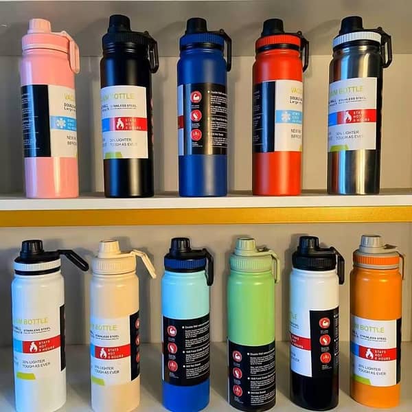 (RANDOM COLOR)Stainless Steel Double Wall Vacuum Flask Water Bottle – 800ml – Hot & Cold Insulated Sports Bottle for Gym, Outdoor, School, Office Use - Star international Trading Company.