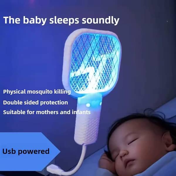 Mini Portable Mosquito Killer Lamp Bug Zapper and Electric Fly Swatter, USB powered insect killer