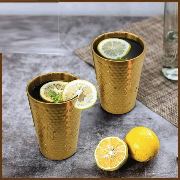 Stainless Steel Beer 304 Cup Honeycomb Double-layer Korean Hammer Pattern Water Cup Juice Beverage Honeycomb Coffee Milk Cup