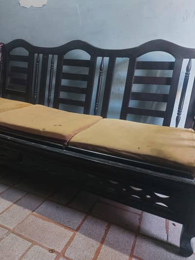 wooden used sofa