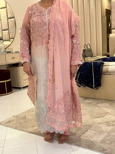 chiffon work dress with lace