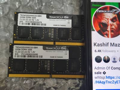 32+32 3200mhz teamgroup ddr 4 rams