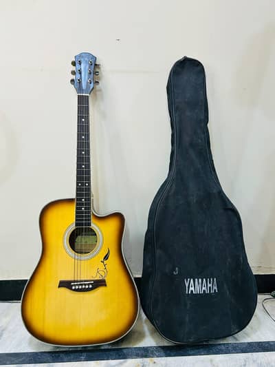 brand new jumbo size acoustic guitar with all accessories
