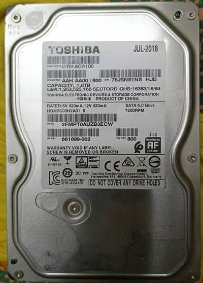 Toshiba 1TB HDD