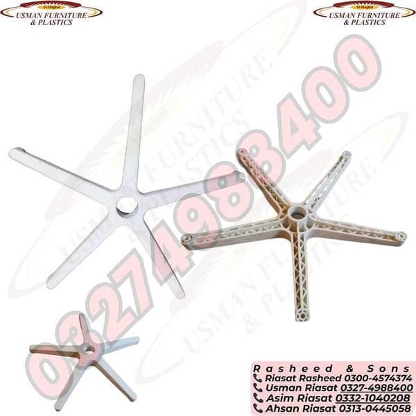 White Base with Wheels Replacement for Office Chair – Revolving Chair Spare Part for Swivel and Office Chairs