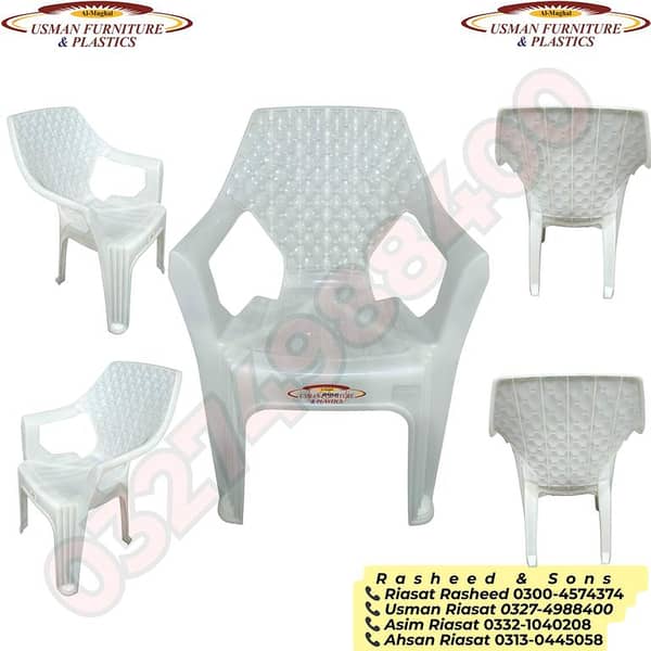Full Plastic High-Back Button Chair — Durable 100% Plastic Chair for Home, Office, Outdoor Use