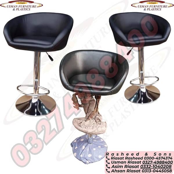 Adjustable PU Leather Bar Stool with Chrome Base for Kitchen & Dining, Ergonomic Seat, 360° Swivel Usman Furniture Counter Bar Stool Kitchen Bar Stool Office Bar Stool with Backrest & Footrest Modern Swivel Chair for Kitchen, Dining Counter, Home