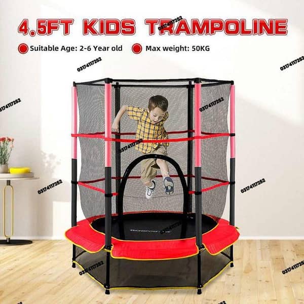 Kids Trampoline 4.5 ft (55 inch) | Imported Trampoline For Kids With safety net | Trampoline For Kids With safety net | Children Trampoline