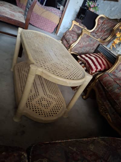 plastic double shelf table