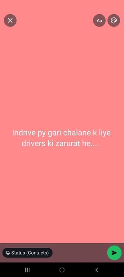 Indrive pe gari chalane k liay driver chahiye