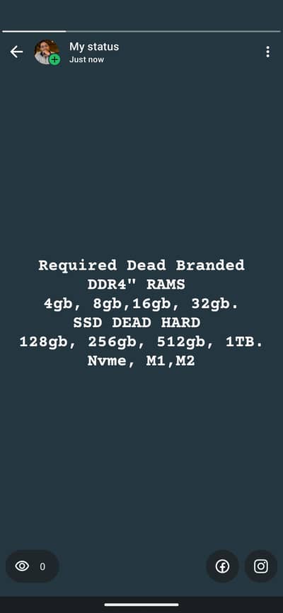 BRANDED  DEAD DDR4 RAMS , SSD HARDS M1 M2 CARDS